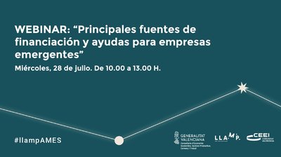 Webinar Llamp Ames: Principales fuentes de financiación y ayudas para empresas emergentes