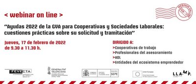 Ayudas 2022 de la GVA para cooperativas: Cuestiones prácticas de su solicitud y tramitación