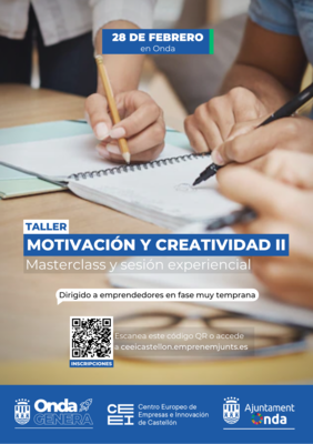 Taller: Motivación y Creatividad. MasterClass y sesión experiencial