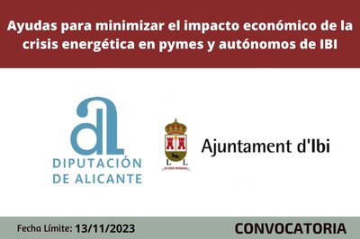Ayudas para minimizar el impacto económico de la crisis energética está suponiendo en pymes y autónomos de IBI
