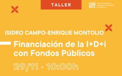 Taller Aprende a financiar tu I+D+i con fondos públicos