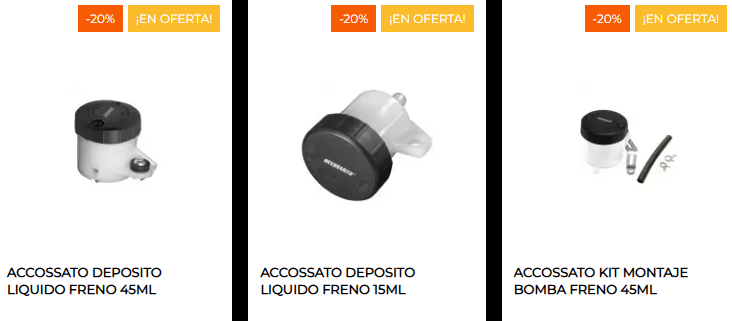 Dep�sito de l�quido de frenos para moto