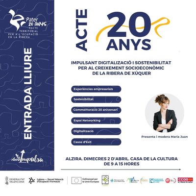 20 a�os: Impulsante digitalizaci�n y sostenibilidad para el crecimiento socioecon�mico de la Ribera