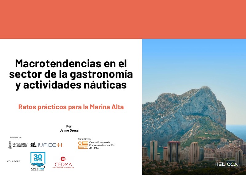 Presentación "Macrotendencias en el sector de la gastronomía y actividades naúticas, y su aplicación práctica" (Portada)