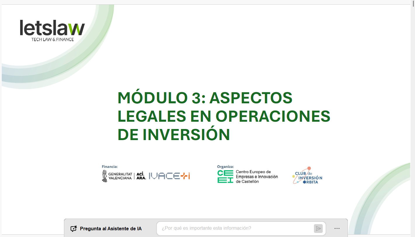 Aspectos Legales en Operaciones de Inversión