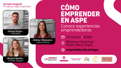 Jornada inaugural | 11ª edición Aspe Emprende: “cómo emprender en Aspe"