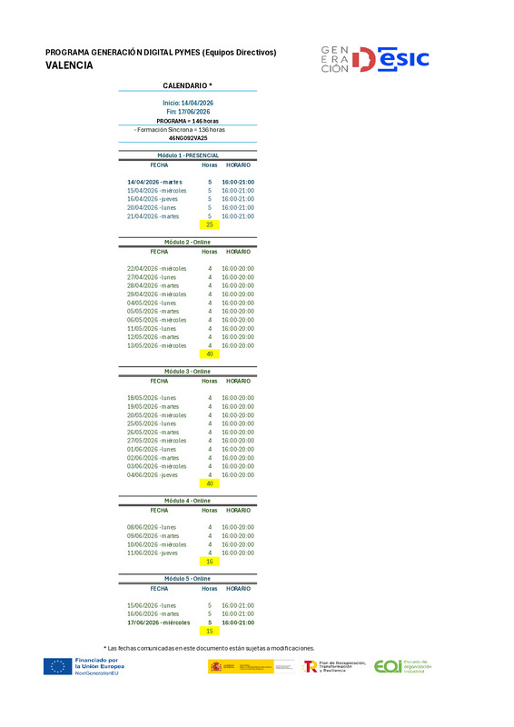 Programa Generaci�n digital pymes para equipos directivos