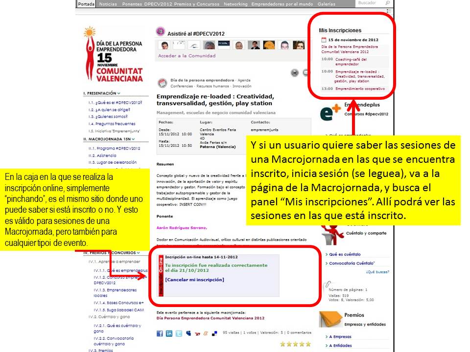 2.4. Cómo saber si estoy inscrito en una actividad