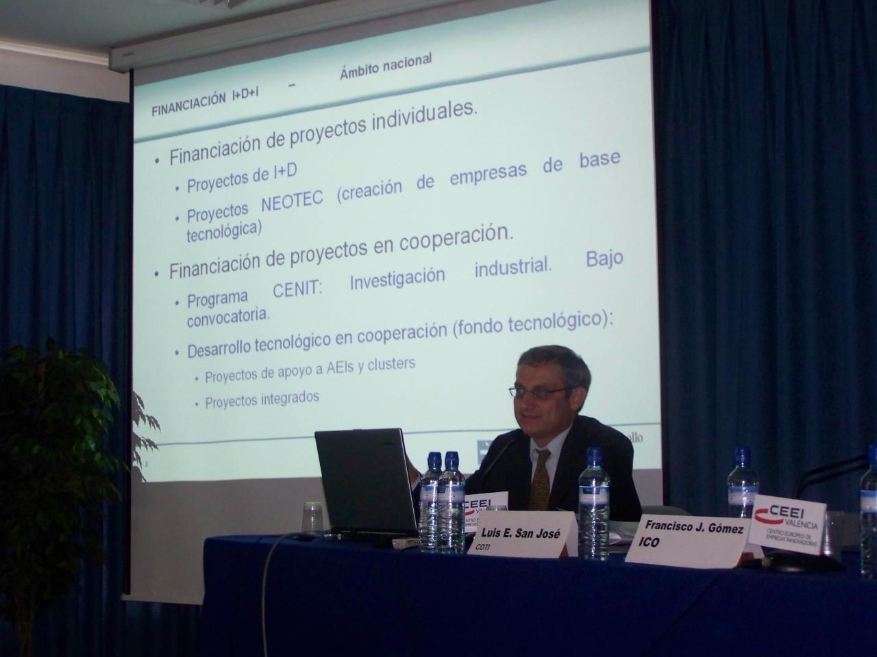 Luis Enrique San Jos�, CDTI, foro de financiaci�n 2008 CEEI Valencia