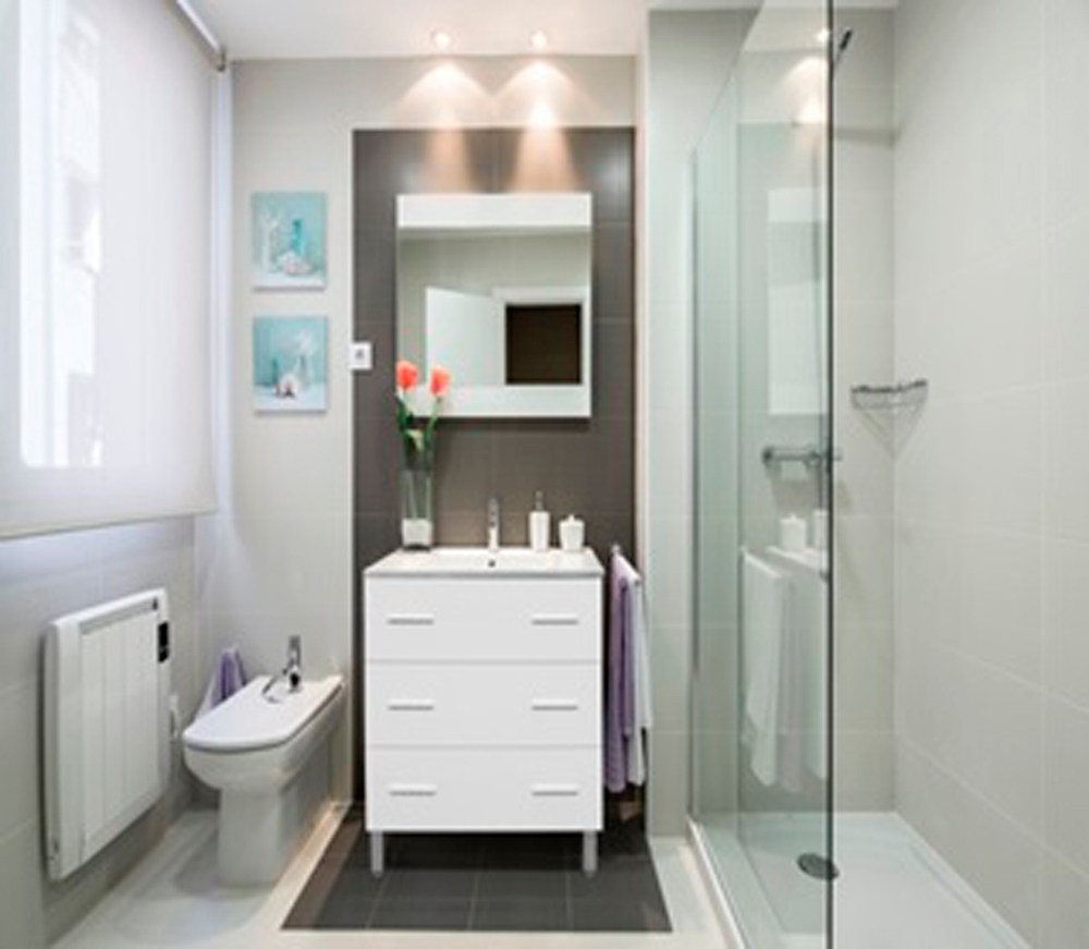 Mueble de baño blanco brillo - con patas - 3 cajones (Ref: queen408bl)