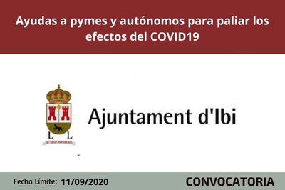 Ayudas para autónomos y pymes de Ibi para paliar los efectos económicos del Covid19