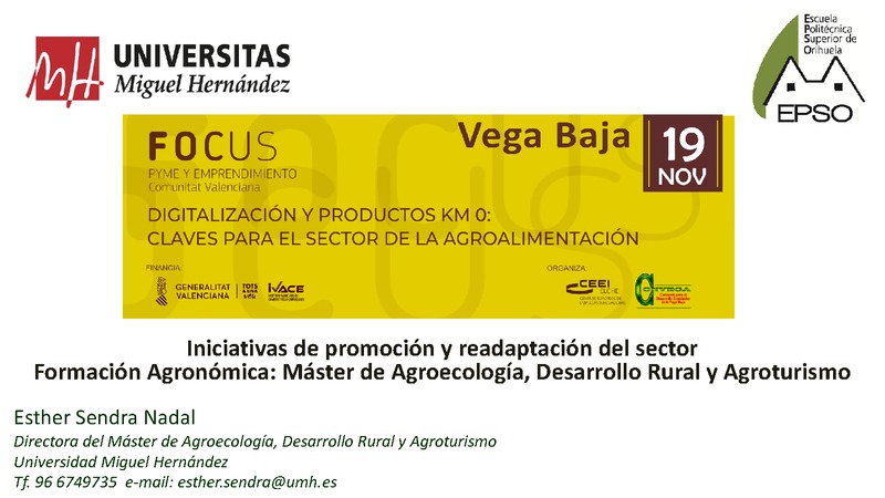 Iniciativas de promoci�n y readaptaci�n del sector agroalimentario