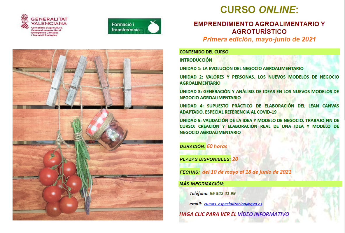 Curso online de Emprendimiento agroalimentario y agrotur�stico