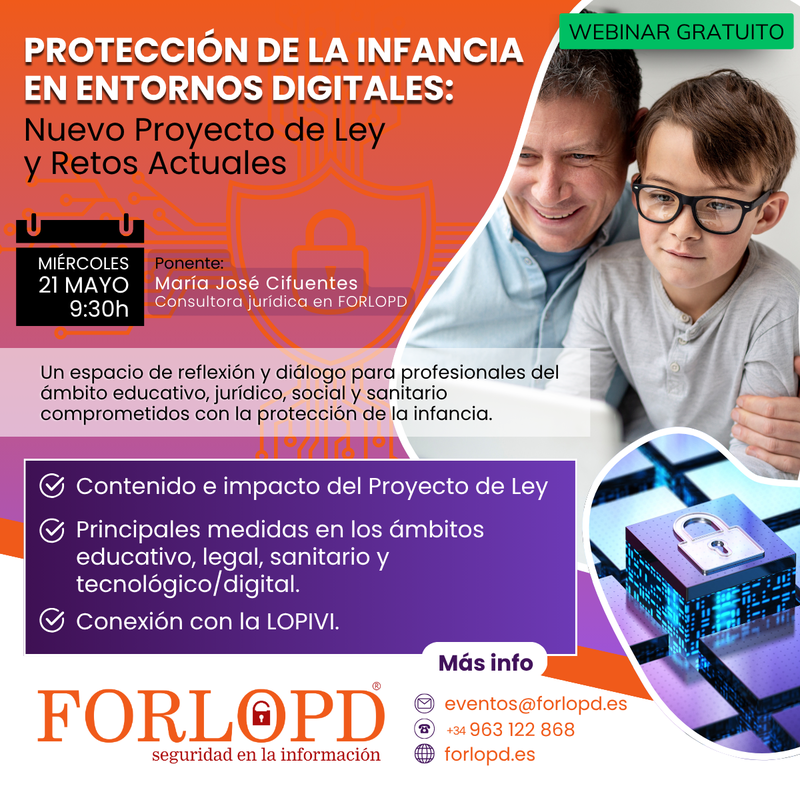 Webinar 21 de Mayo: Protecci�n de la infancia en entornos digitales