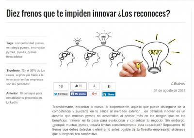 Diez frenos que te impiden innovar en tu pyme