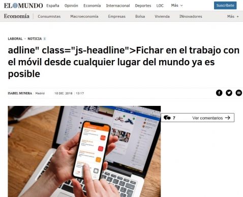 Fichar en el trabajo con el m�vil desde cualquier lugar del mundo ya es posible | Econom�a