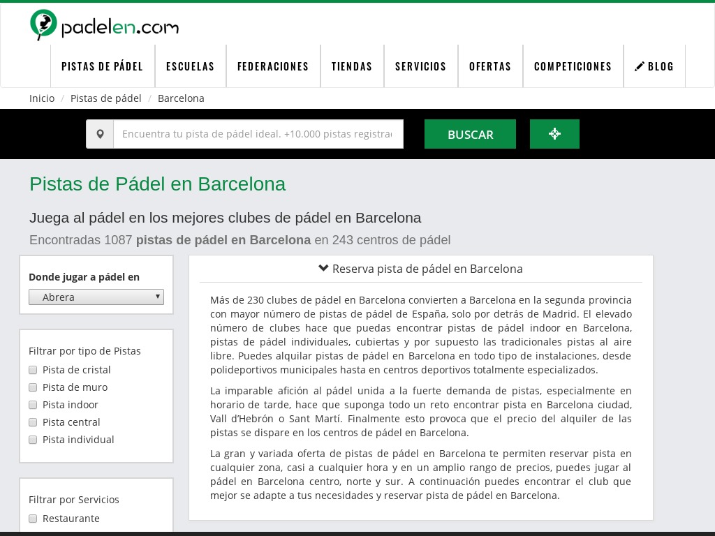 P�del en Barcelona - Mejores pistas de p�del en Barcelona