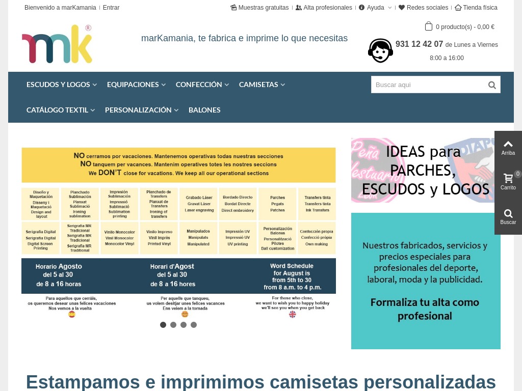 Personalizaci�n textil y art�culos para personalizar - marKamania