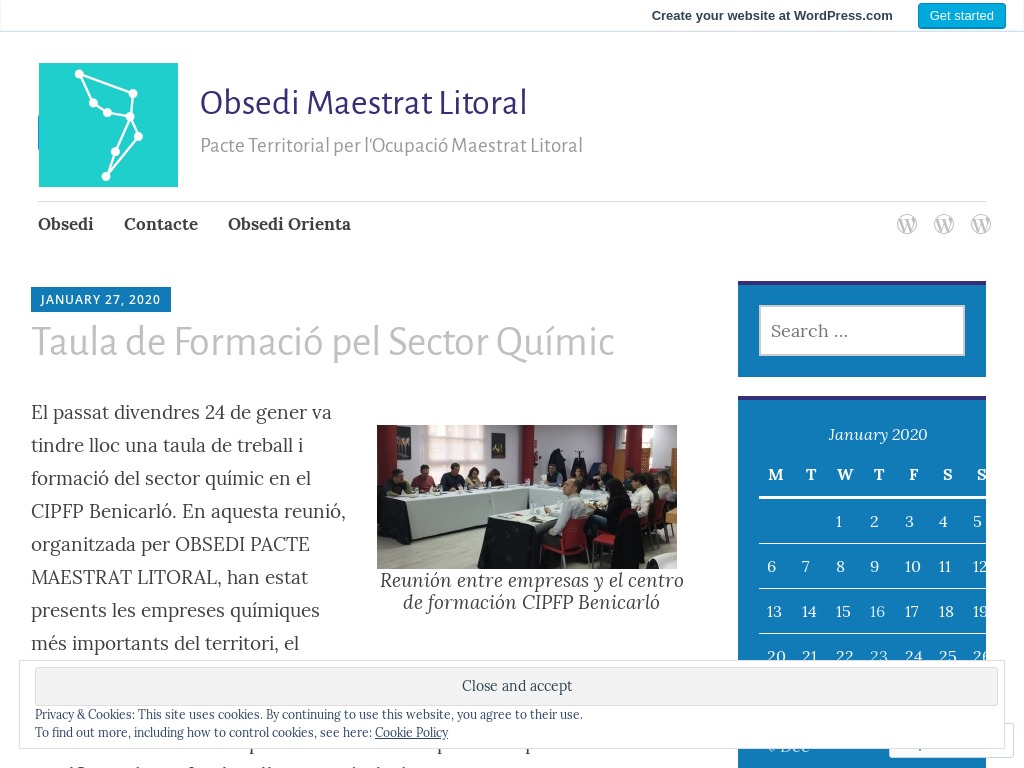 Taula de Formació pel Sector Químic. Obsedi Maestrat Litoral