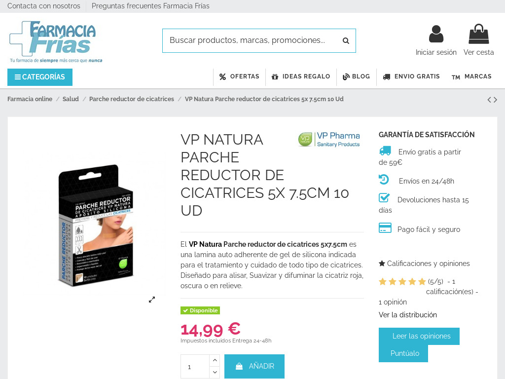 PARCHE REDUCTOR DE CICATRICES | Farmacia Fr�as