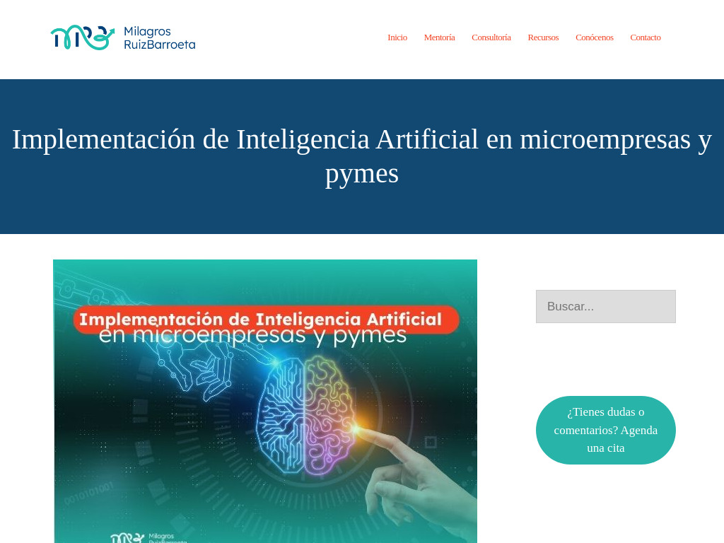 Implementación de Inteligencia Artificial en microempresas y pymes - Milagros Ruiz Barroeta - Business mentoring o mentoría de neg
