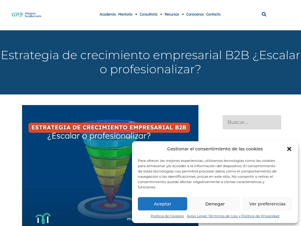 Estrategia de crecimiento empresarial B2B ¿Escalar o profesionalizar? - Milagros Ruiz Barroeta - Consultora estratégica ? Mentora